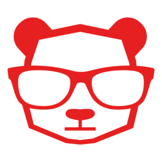 Intellectual Panda Wearing Glasses Decal (Red)